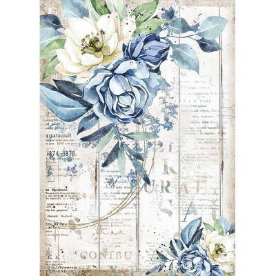 ryzovy papier a4 romantic sea dream blue flower 1