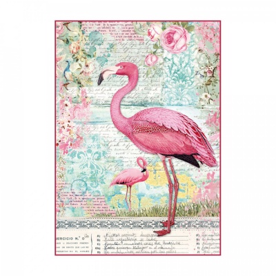 ryzovy papier a4 pink flamingo