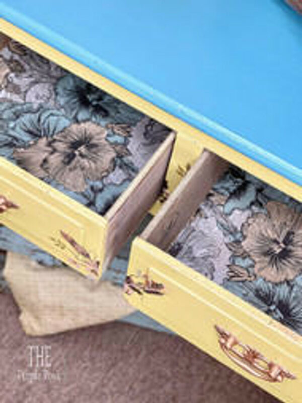 belles and whistles blue and yellow floral rice decoupage paper 25752