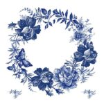 ryzovy papir 30x30 cm modry venec K 011