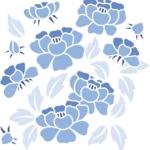 stencil 30x30 blue large flowers vnovemkabatku 1
