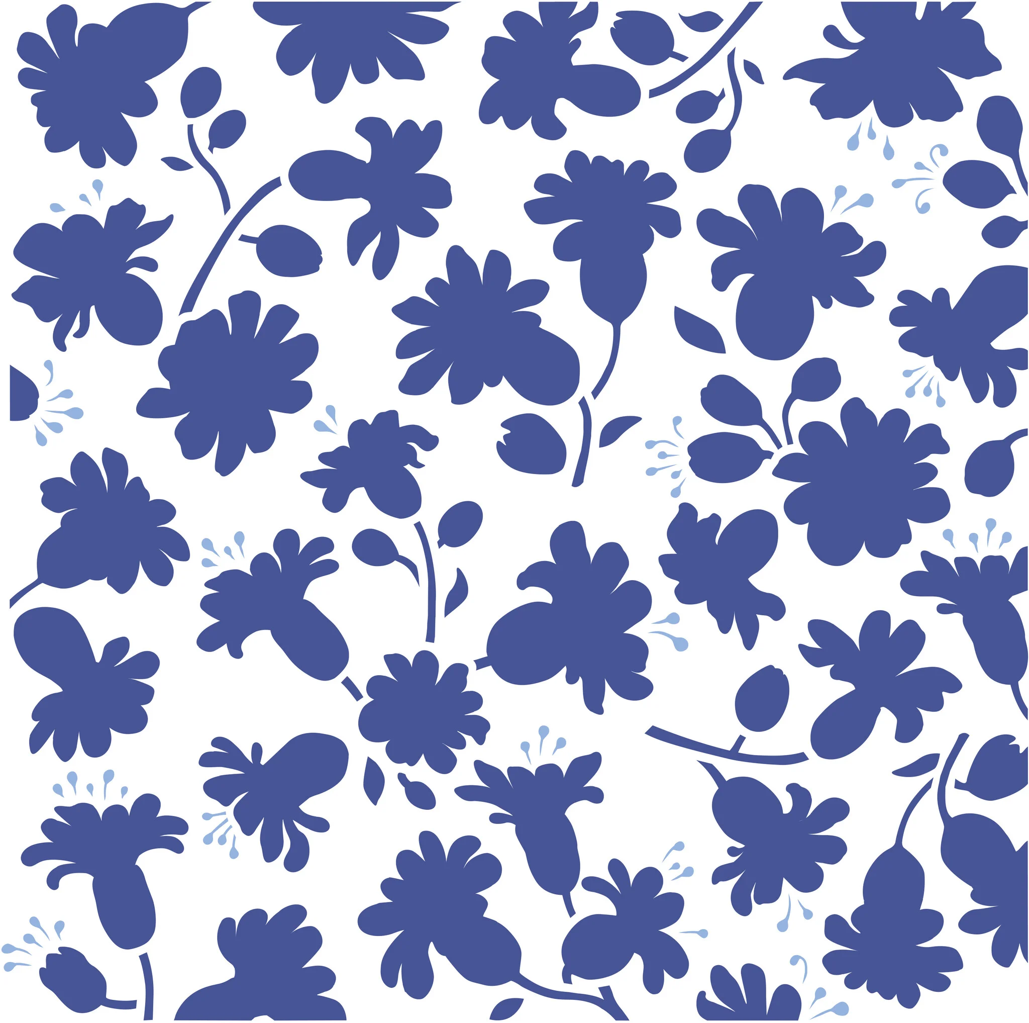 Šablona Artemio - Blue TINY Flowers - 30 x 30 cm - Obrázek 2