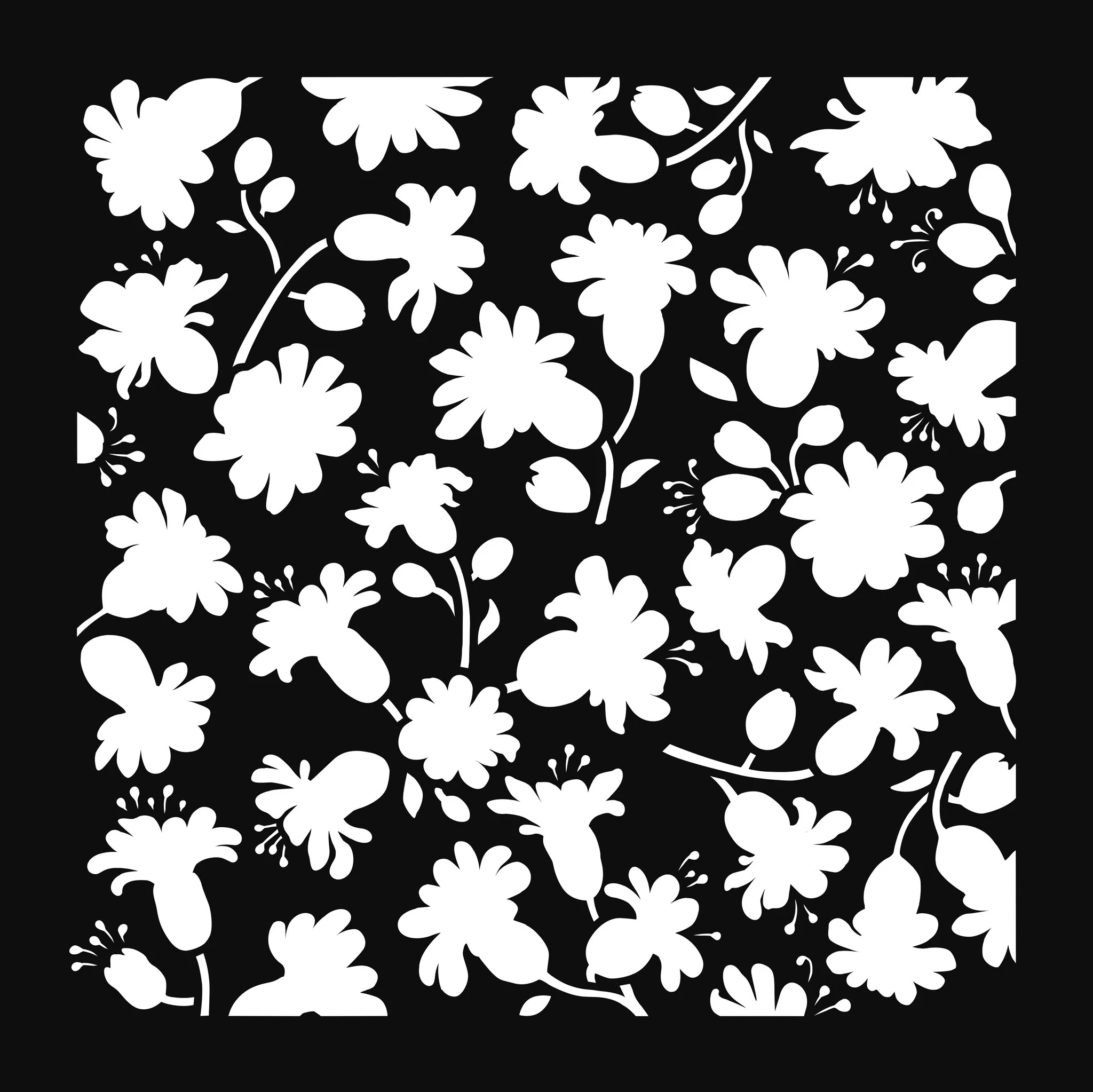 Šablona Artemio - Blue TINY Flowers - 30 x 30 cm - Obrázek 3