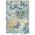 14348 r1148 ryzovy papir cadence a4 modre kvetiny s motyly 1