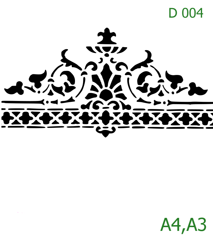 Plastová šablona pro malování - Ornamenty, bondury, rohy - Zdobný vrchní lem (D004)