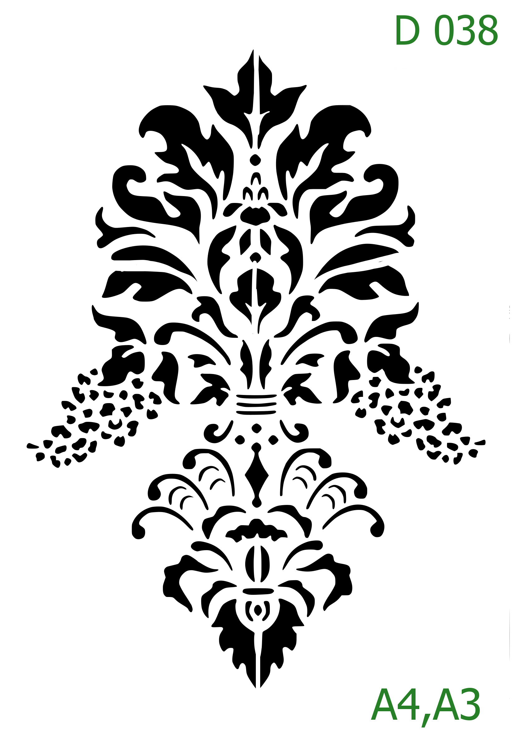 Plastová šablona pro malování - Ornamenty, bondury, rohy - Vznešený palácový střed (D038)