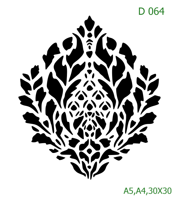 Plastová šablona pro malování - Ornamenty, bondury, rohy - Uzavřený kapkovitý ornament (D064)