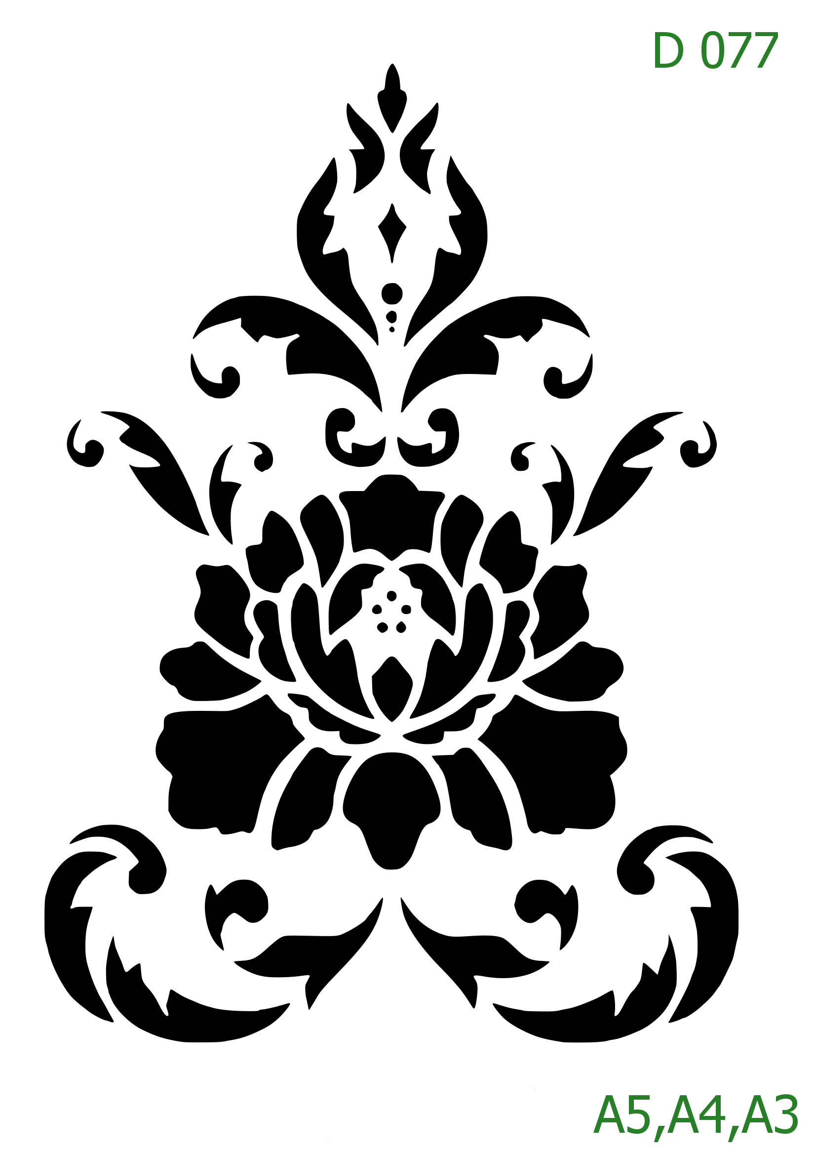 Plastová šablona pro malování - Ornamenty, bondury, rohy - Velká středová růže (D077)