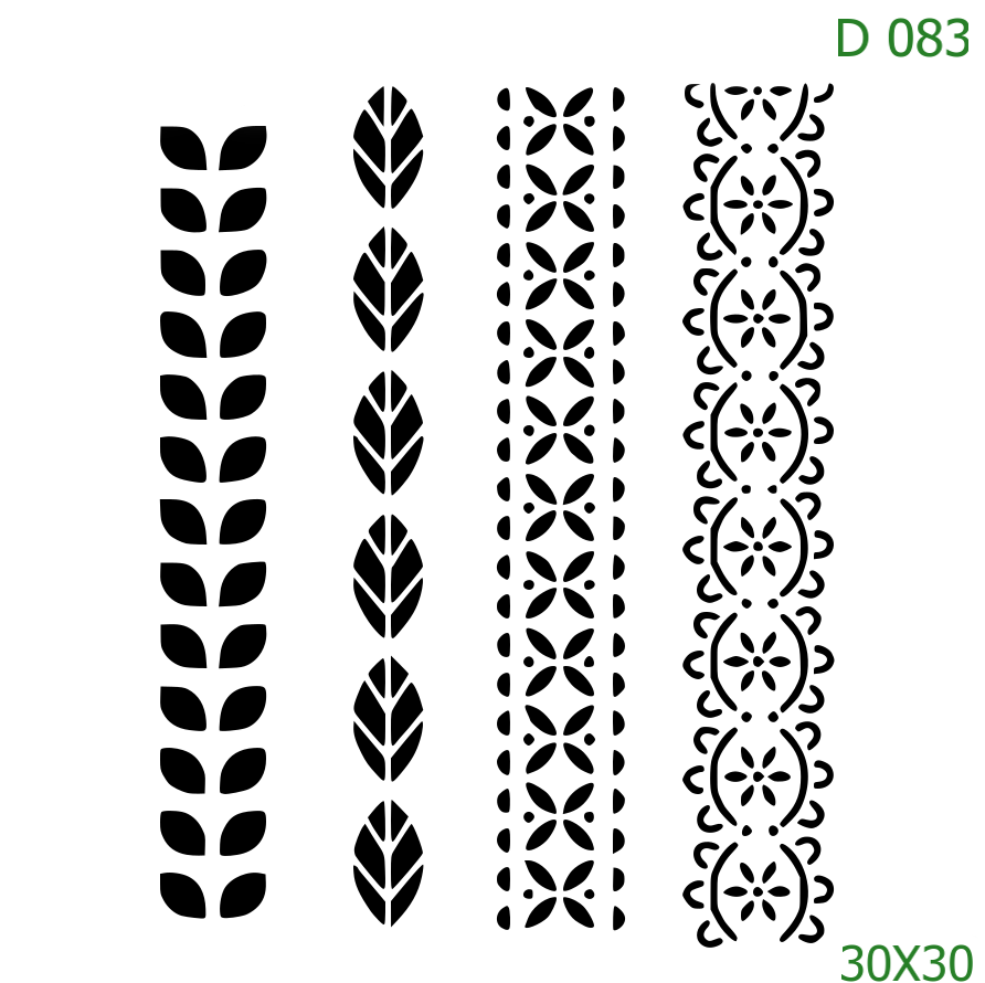 Plastová šablona pro malování - Ornamenty, bondury, rohy - Tři tenké dekorační linky (D083)