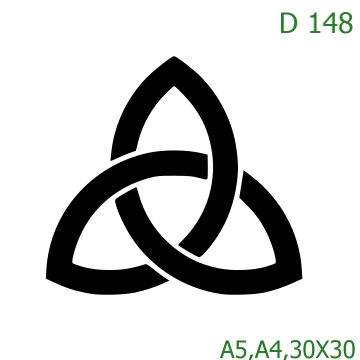 Plastová šablona pro malování - Ornamenty, bondury, rohy - Trojramenný keltský symbol (Triquetra) (D148)