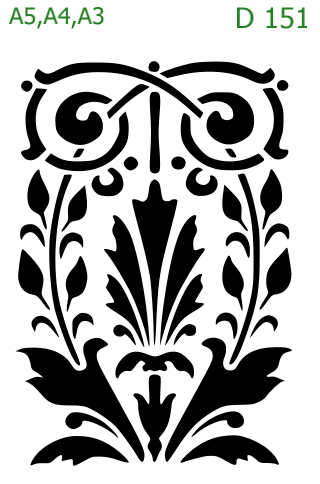 Plastová šablona pro malování - Ornamenty, bondury, rohy - Obdélníkový empírový panel (D151)