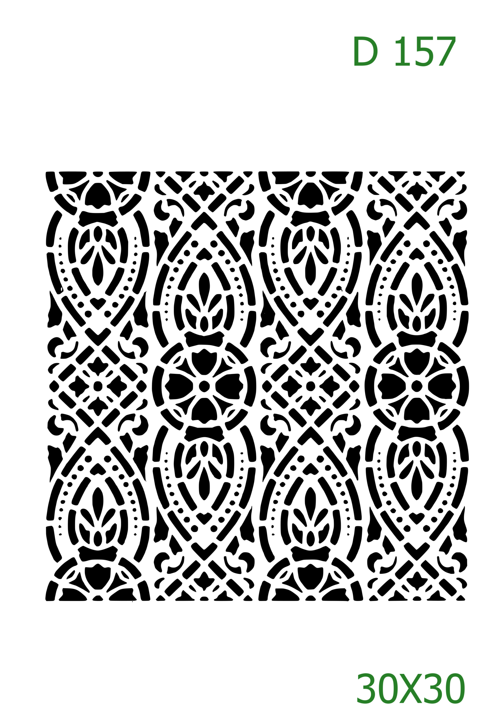 Plastová šablona pro malování - Ornamenty, bondury, rohy - Široký orientální svislý panel (D157)