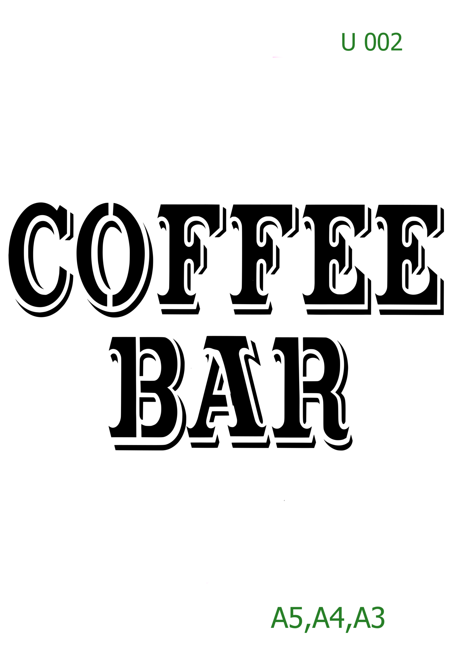 Plastová šablona pro malování - Cizí nápisy - Nápis Coffee Bar v rámečku (U002)