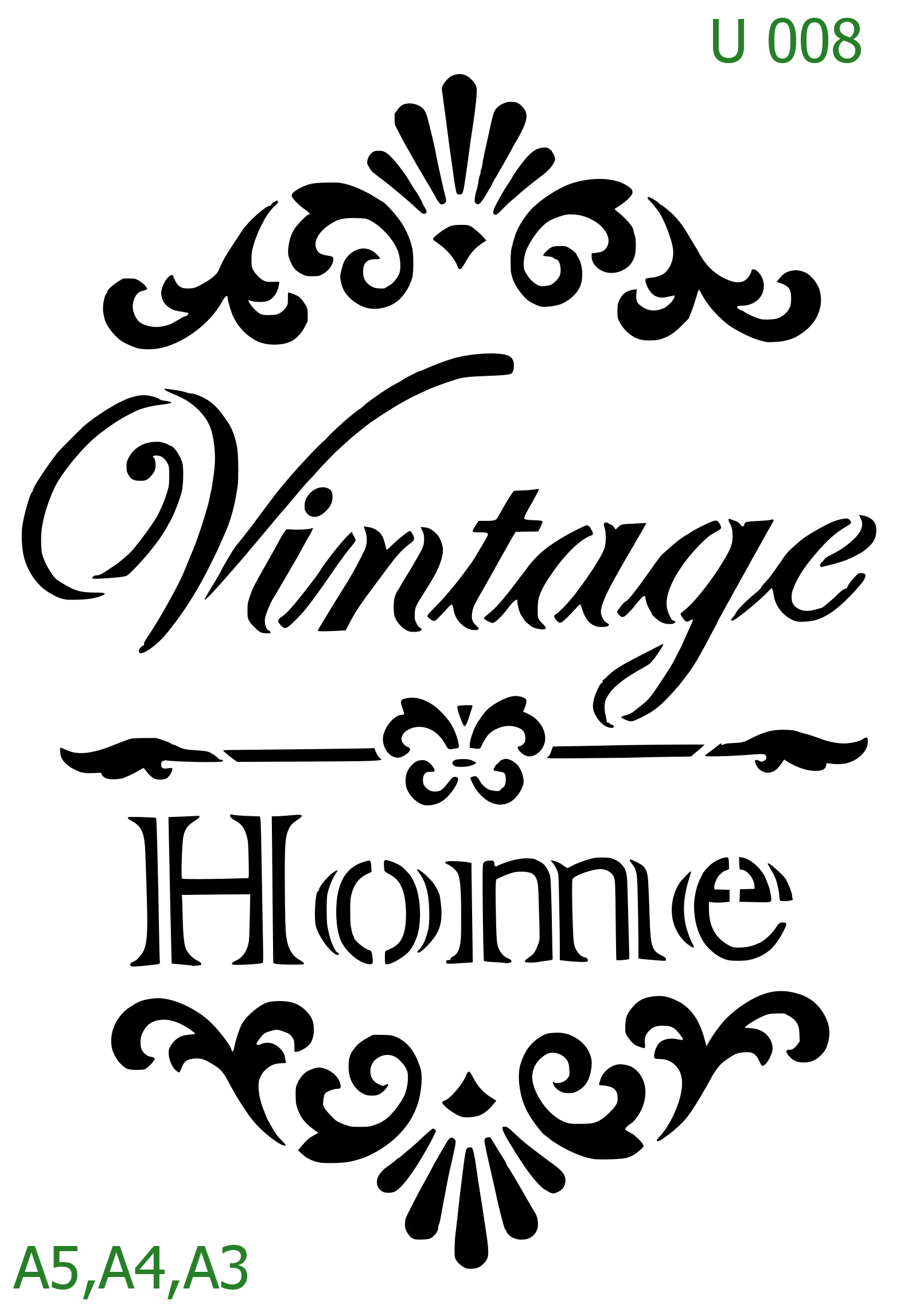 Plastová šablona pro malování - Cizí nápisy - Francouzský vintage štítek Fabrique (U009)