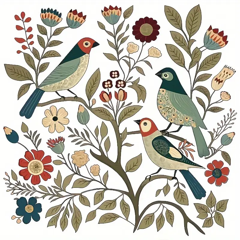 Transferový obrázek na textil - Ptáci