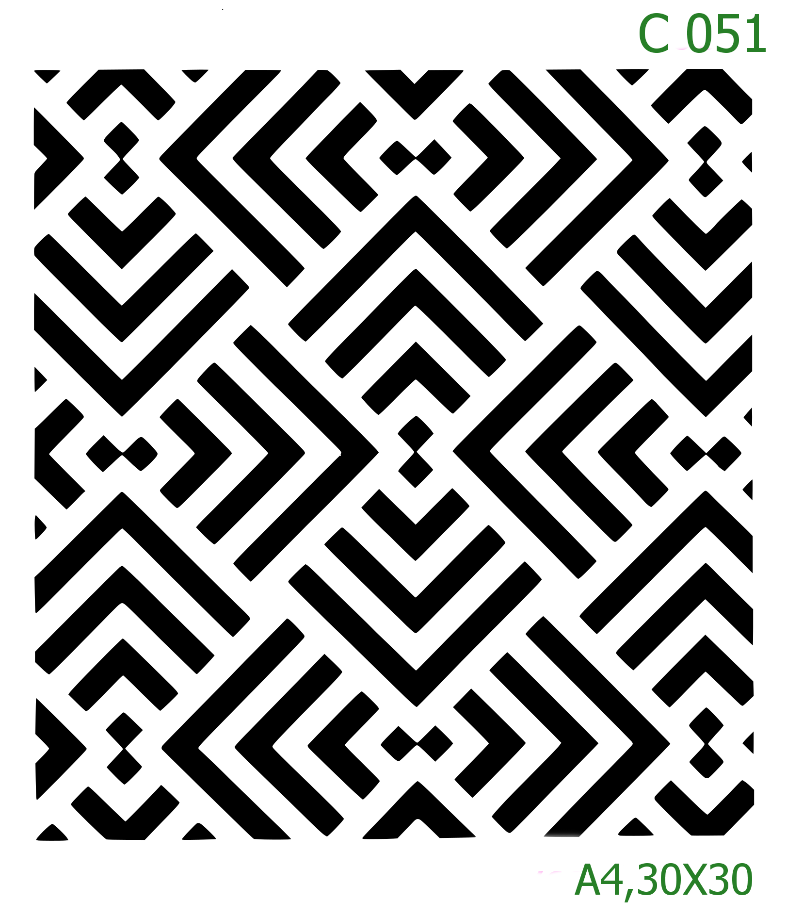 Plastová šablona pro malování - Dlaždicové vzory - Labyrintový geometrický vzor (C051)