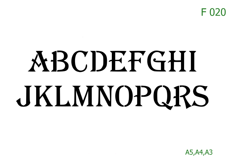 Plastová šablona pro malování - Čísla, písmena, monogramy - Kompletní drobná abeceda a čísla (F021)