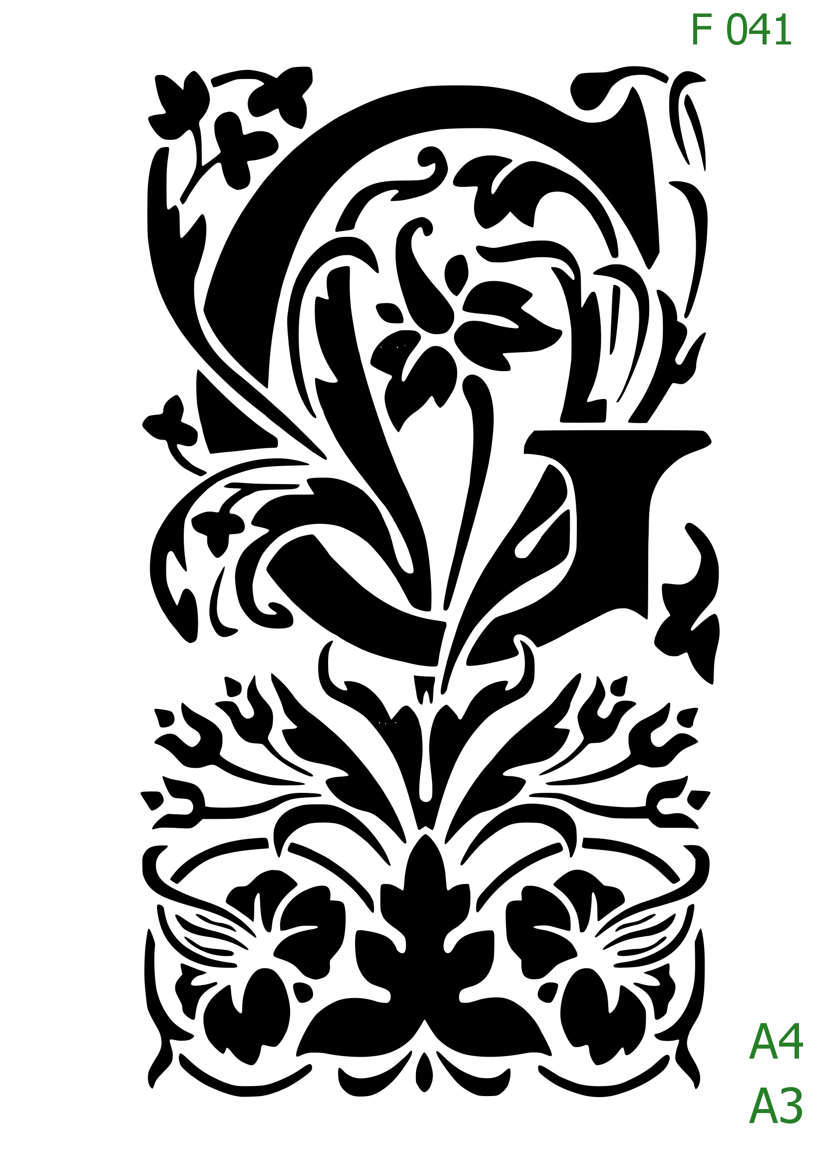 Plastová šablona pro malování - Čísla, písmena, monogramy - Zámecká iniciála G s florálním motivem (F041)