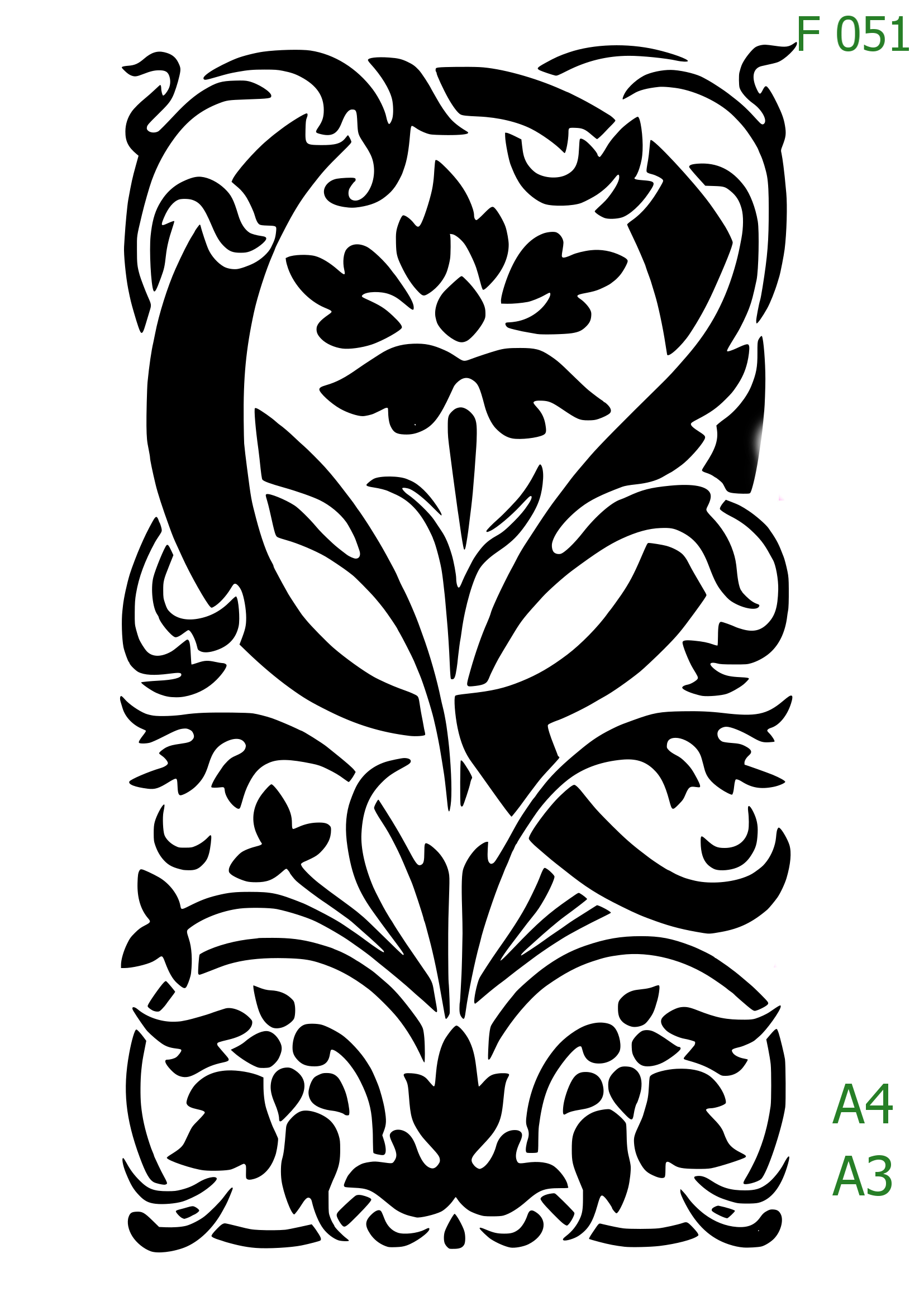 Plastová šablona pro malování - Čísla, písmena, monogramy - Zámecká iniciála Q s florálním motivem (F051)