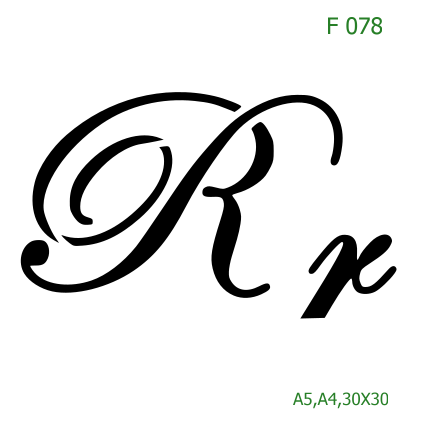 Plastová šablona pro malování - Čísla, písmena, monogramy - Kaligrafické písmeno Rr (F078)
