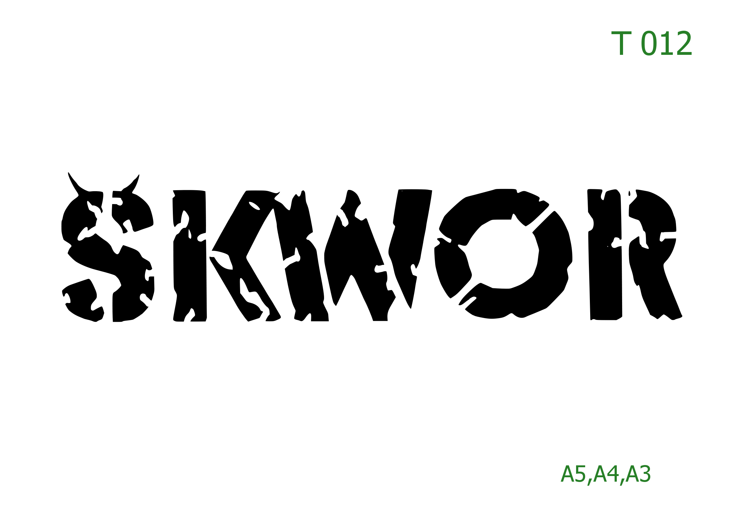 Plastová šablona pro malování - České nápisy - Logo kapely Škwor (T012)