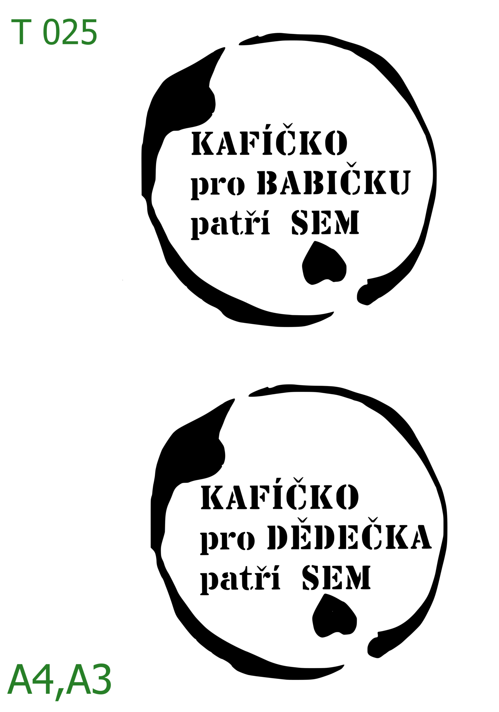 Plastová šablona pro malování - České nápisy - Kulatá razítka S láskou dělané a Ruční práce (T025)