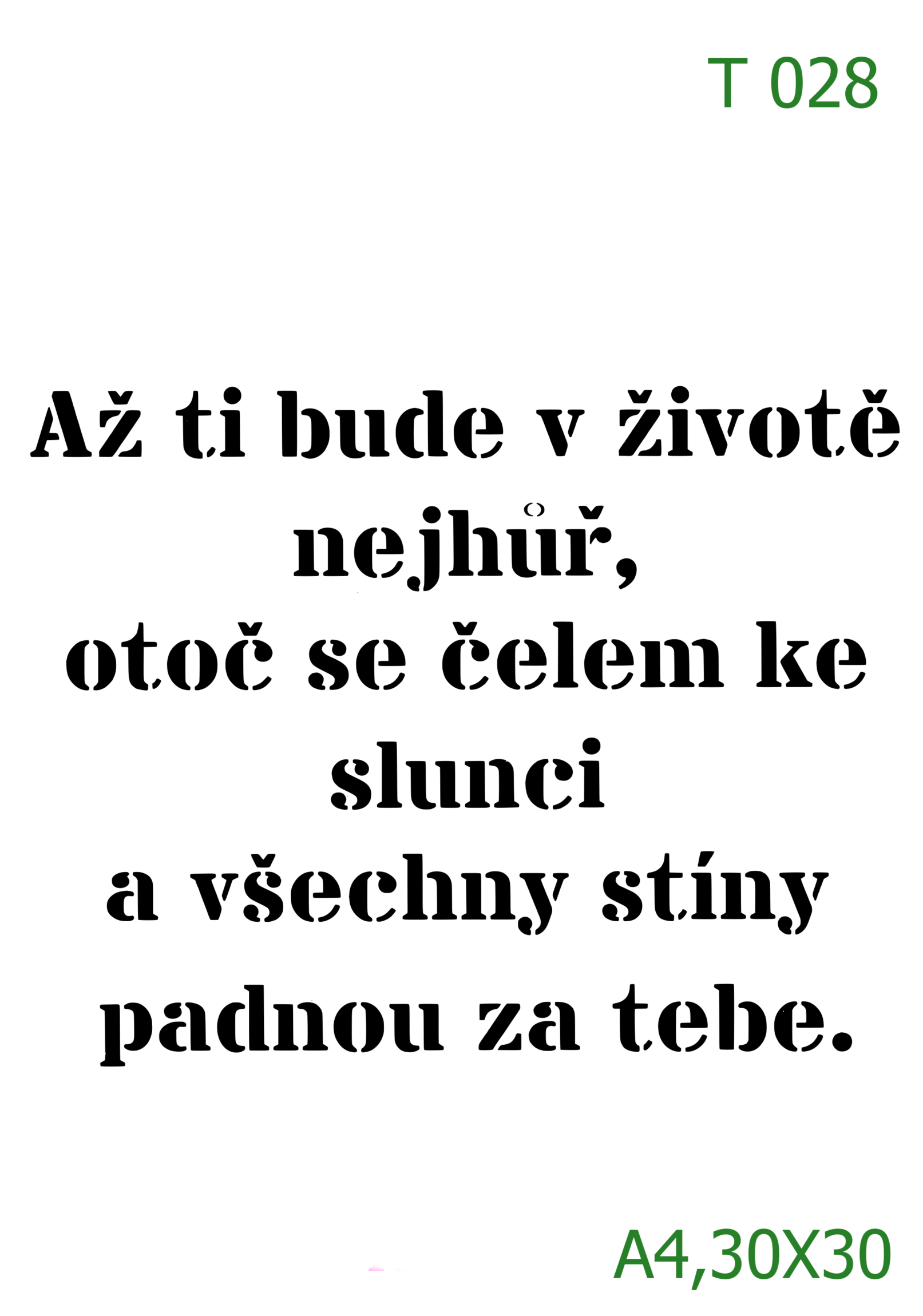 Plastová šablona pro malování - České nápisy - Citát o rodině a domově (T028)