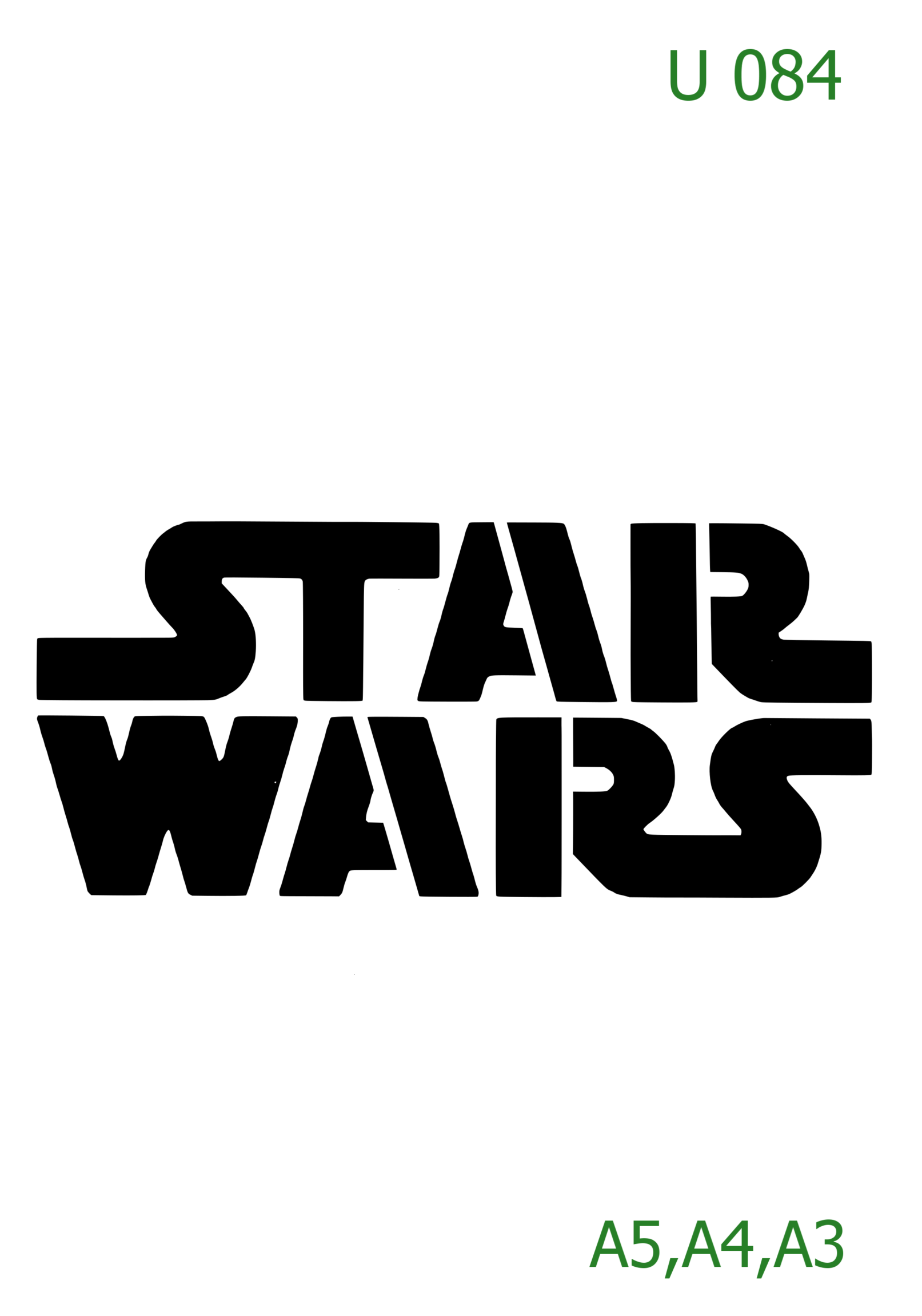 Plastová šablona pro malování - Cizí nápisy - Klasické logo Star Wars (U084)