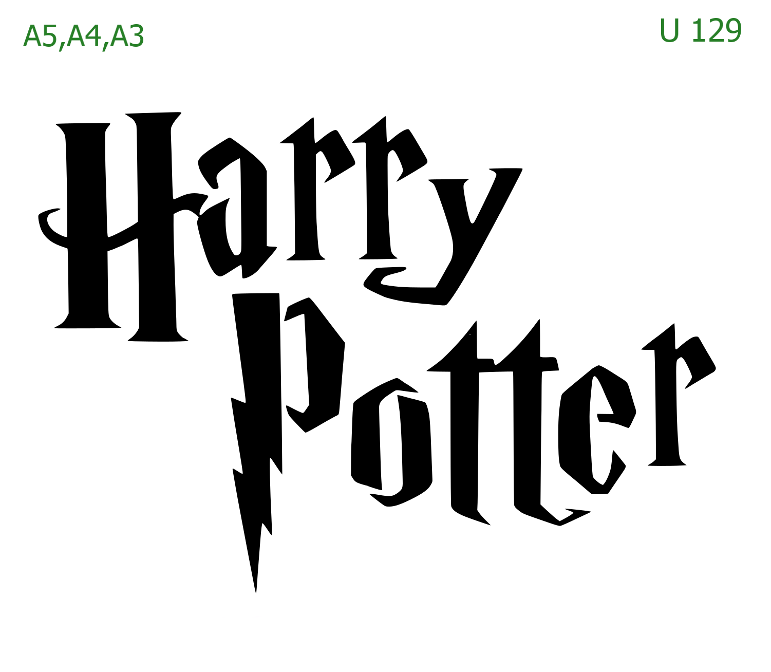 Plastová šablona pro malování - Cizí nápisy - Logo Harry Potter (U129)