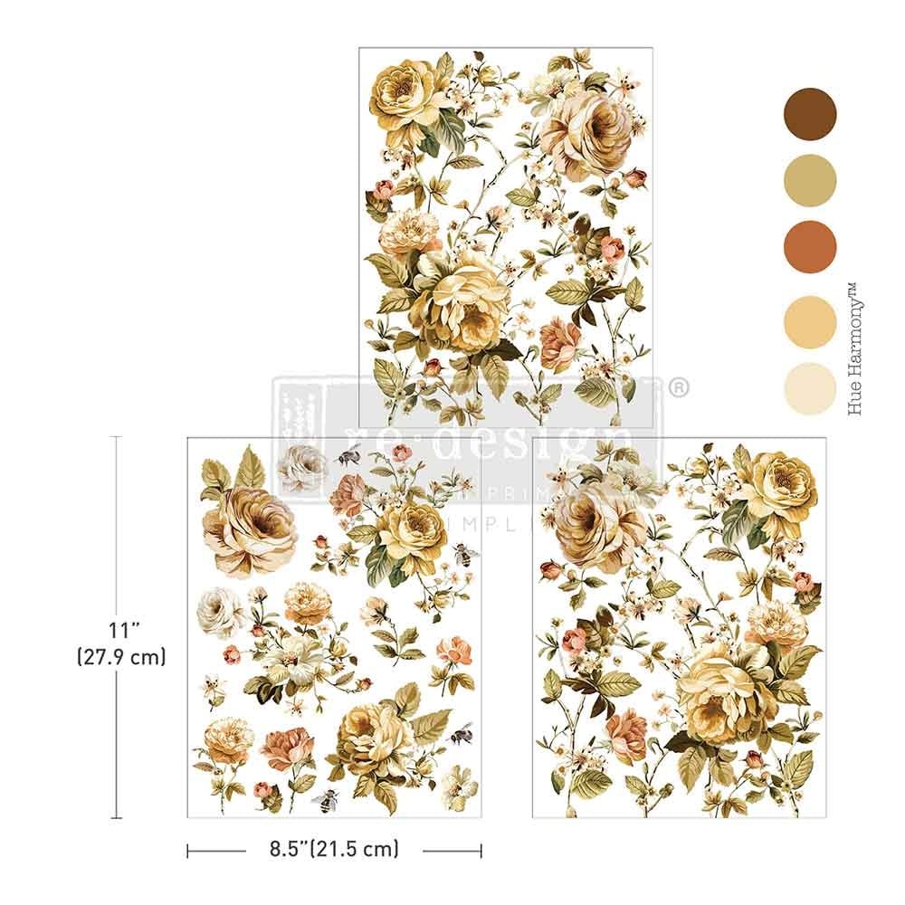 Transfer na nábytek ReDesign with Prima - Belle Epoque Blooms - 3 listy