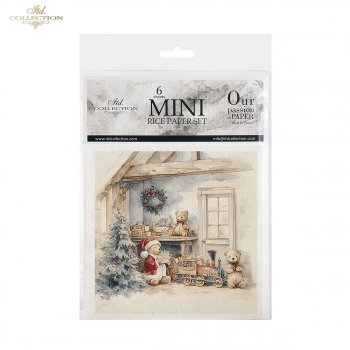 Rýžový papír 15x15 cm - Vánoce a hračky - 6 ks