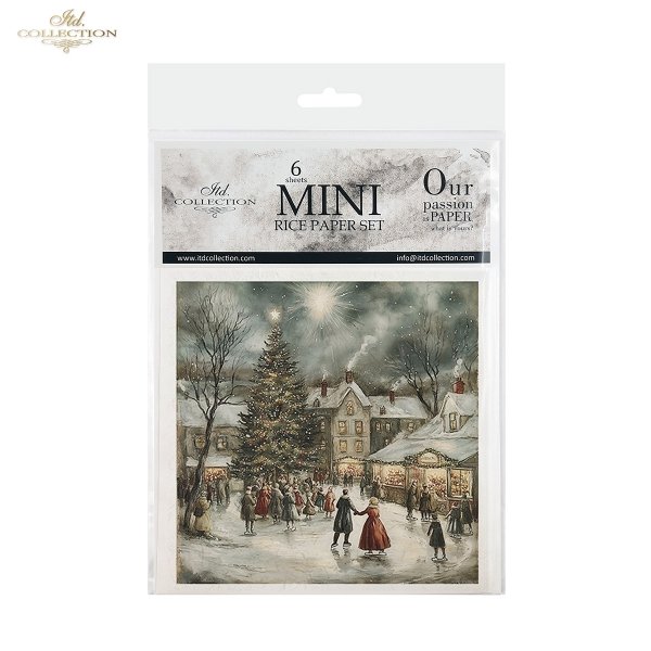 Rýžový papír 15x15 cm - Vánoce - 6 ks