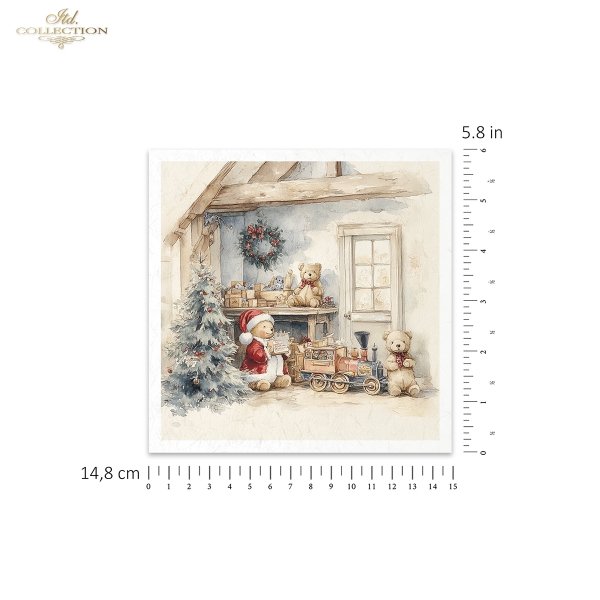 Rýžový papír 15x15 cm - Vánoce a hračky - 6 ks - Obrázek 7
