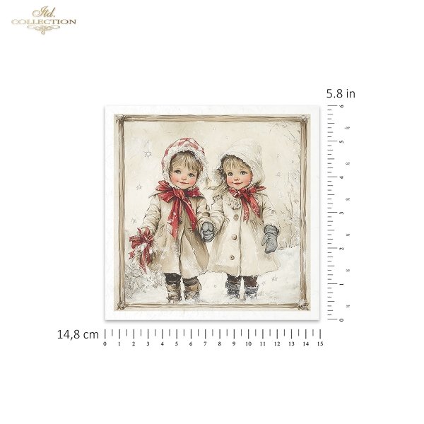 Rýžový papír 15x15 cm - Vánoce a děti - 6 ks - Obrázek 7