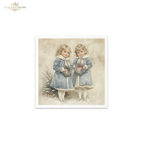 Rýžový papír 15x15 cm - Vánoce a děti - 6 ks - Obrázek 2