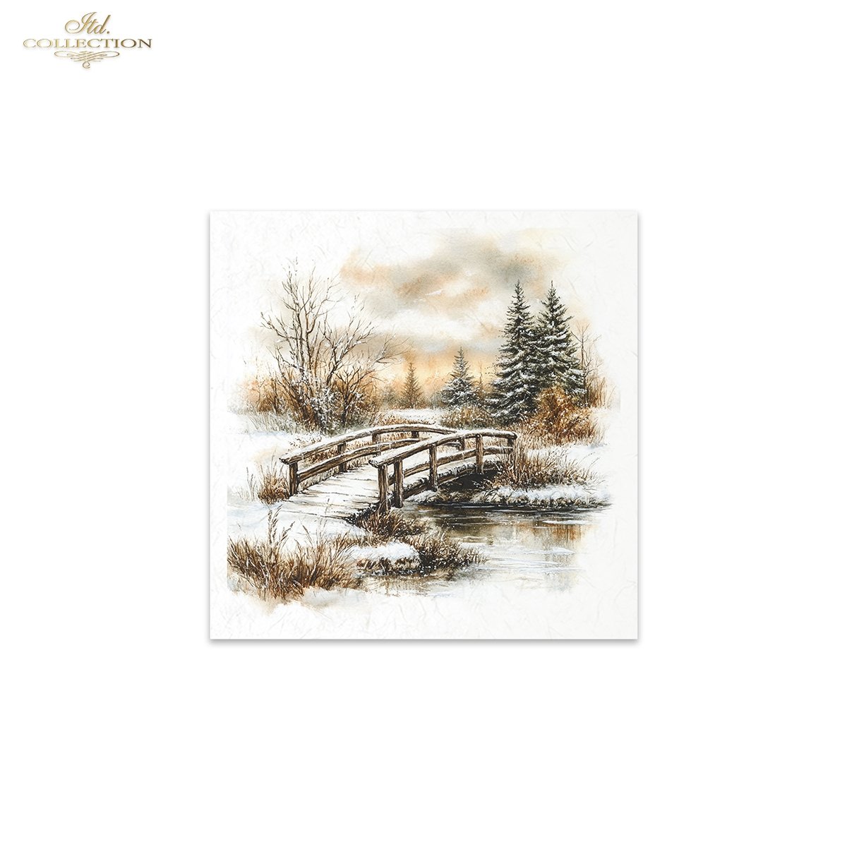 Rýžový papír 15x15 cm - Zimní krajina 6 ks mini set - Obrázek 6