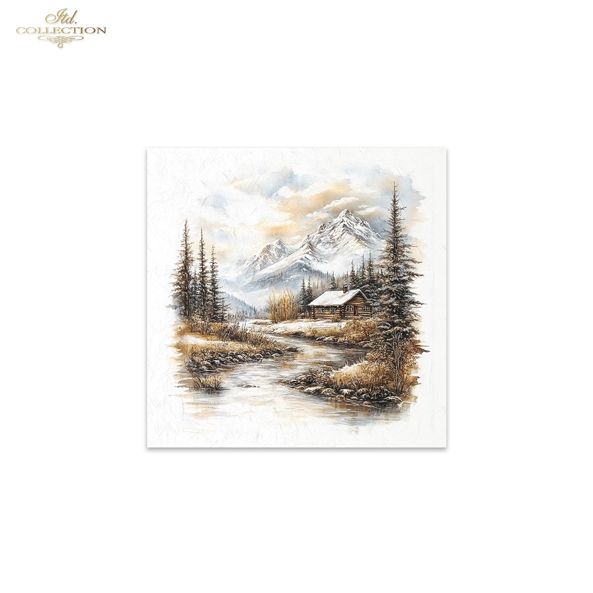 Rýžový papír 15x15 cm - Zimní krajina 6 ks mini set - Obrázek 7