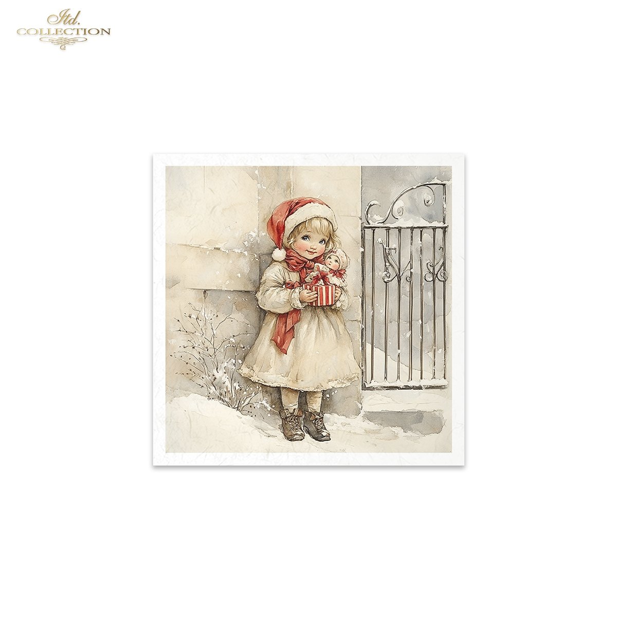 Rýžový papír 15x15 cm - Děti v zimě 6 ks mini set - Obrázek 4