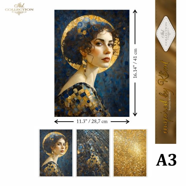 Rýžový papír 3 listy A3 - Klimt 8 - Obrázek 6