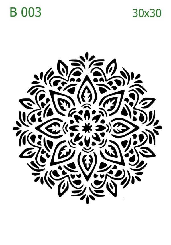 Plastová šablona pro malování - Mandaly a dortovky - Mandala (B003)