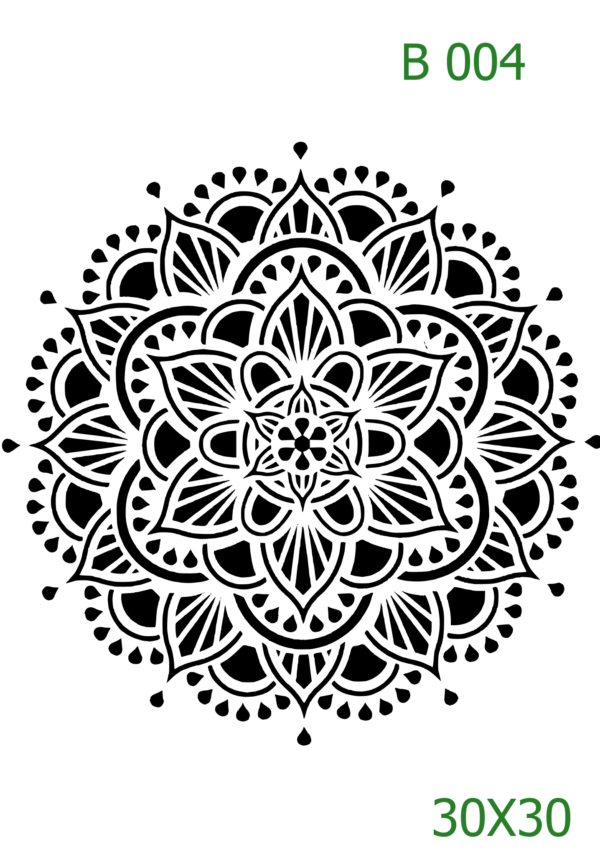 Plastová šablona pro malování - Mandaly a dortovky - Mandala (B004)