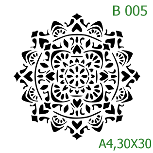 Plastová šablona pro malování - Mandaly a dortovky - Mandala (B005)