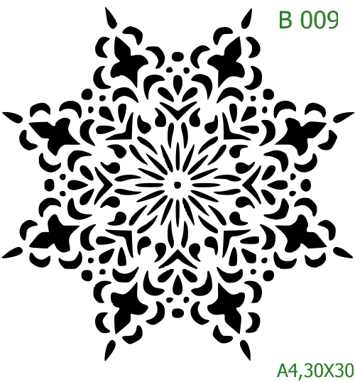 Plastová šablona pro malování - Mandaly a dortovky - Mandala (B009)
