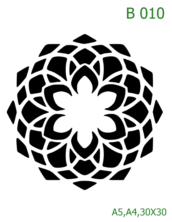 Plastová šablona pro malování - Mandaly a dortovky - Mandala (B010)