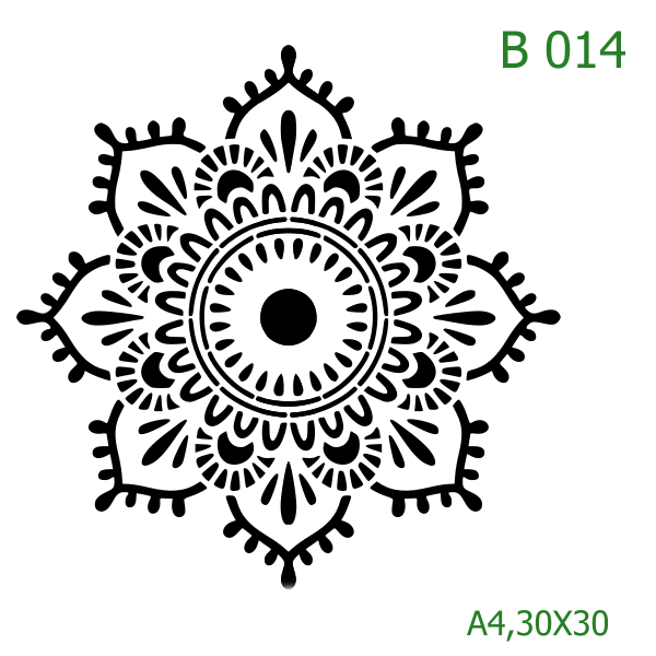 Plastová šablona pro malování - Mandaly a dortovky - Mandala (B014)