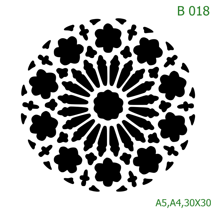Plastová šablona pro malování - Mandaly a dortovky - Mandala (B018)