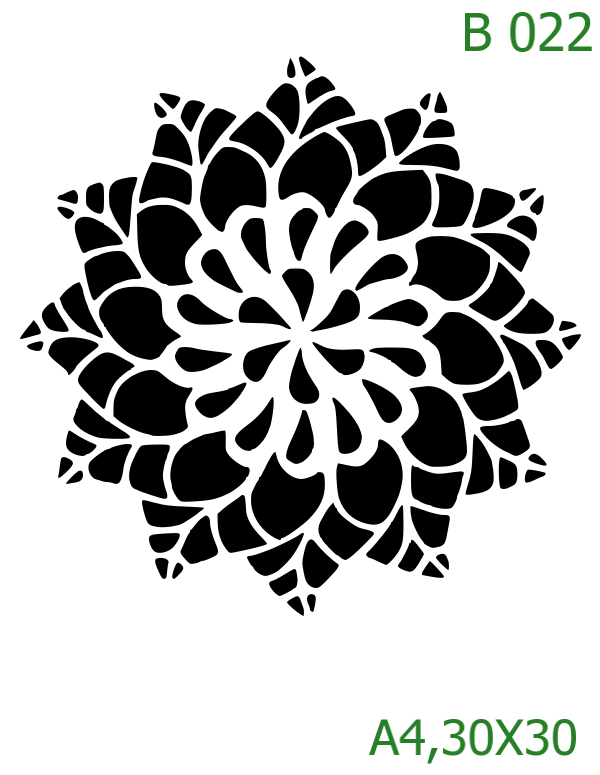 Plastová šablona pro malování - Mandaly a dortovky - Mandala (B022)