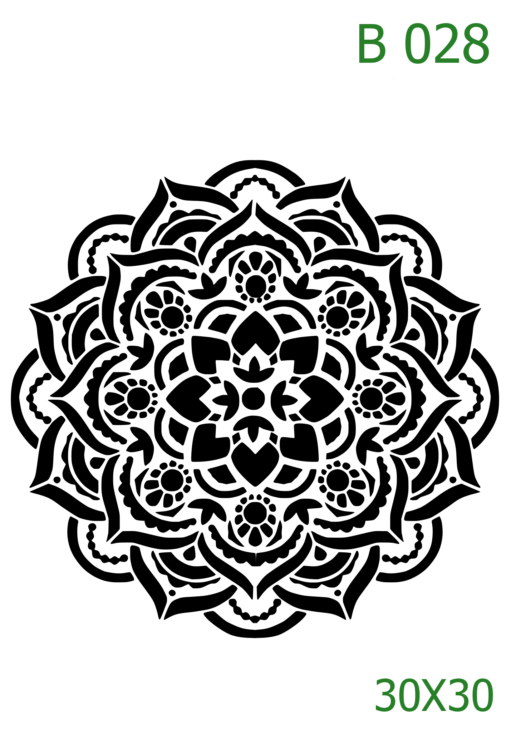 Plastová šablona pro malování - Mandaly a dortovky - Mandala (B028)
