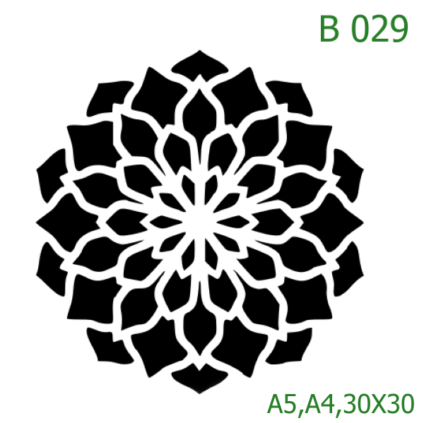 Plastová šablona pro malování - Mandaly a dortovky - Mandala (B029)