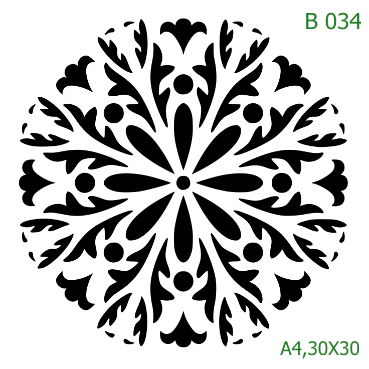 Plastová šablona pro malování - Mandaly a dortovky - Mandala (B034)